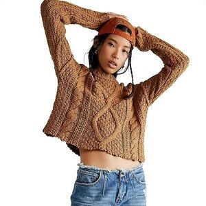 Free people cutting edge cable pullover